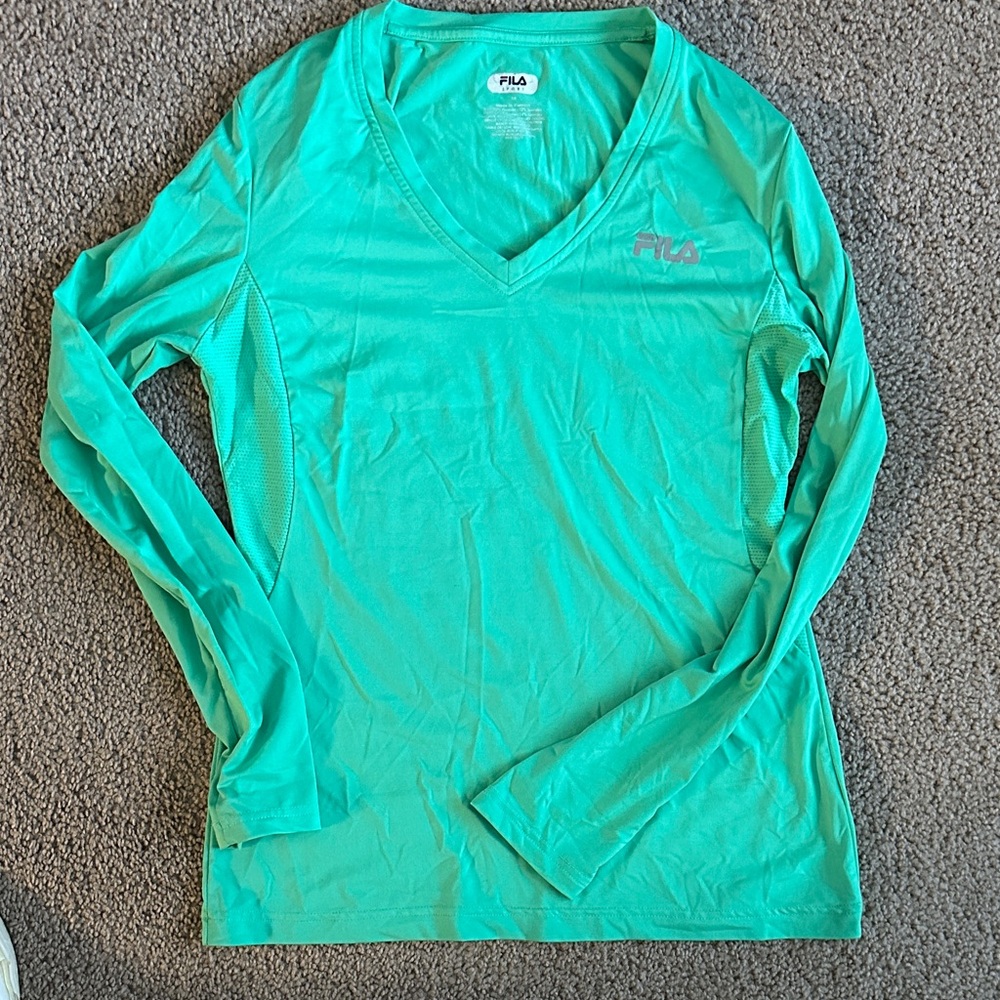 FILA Women's Teal Long Sleeve Tee